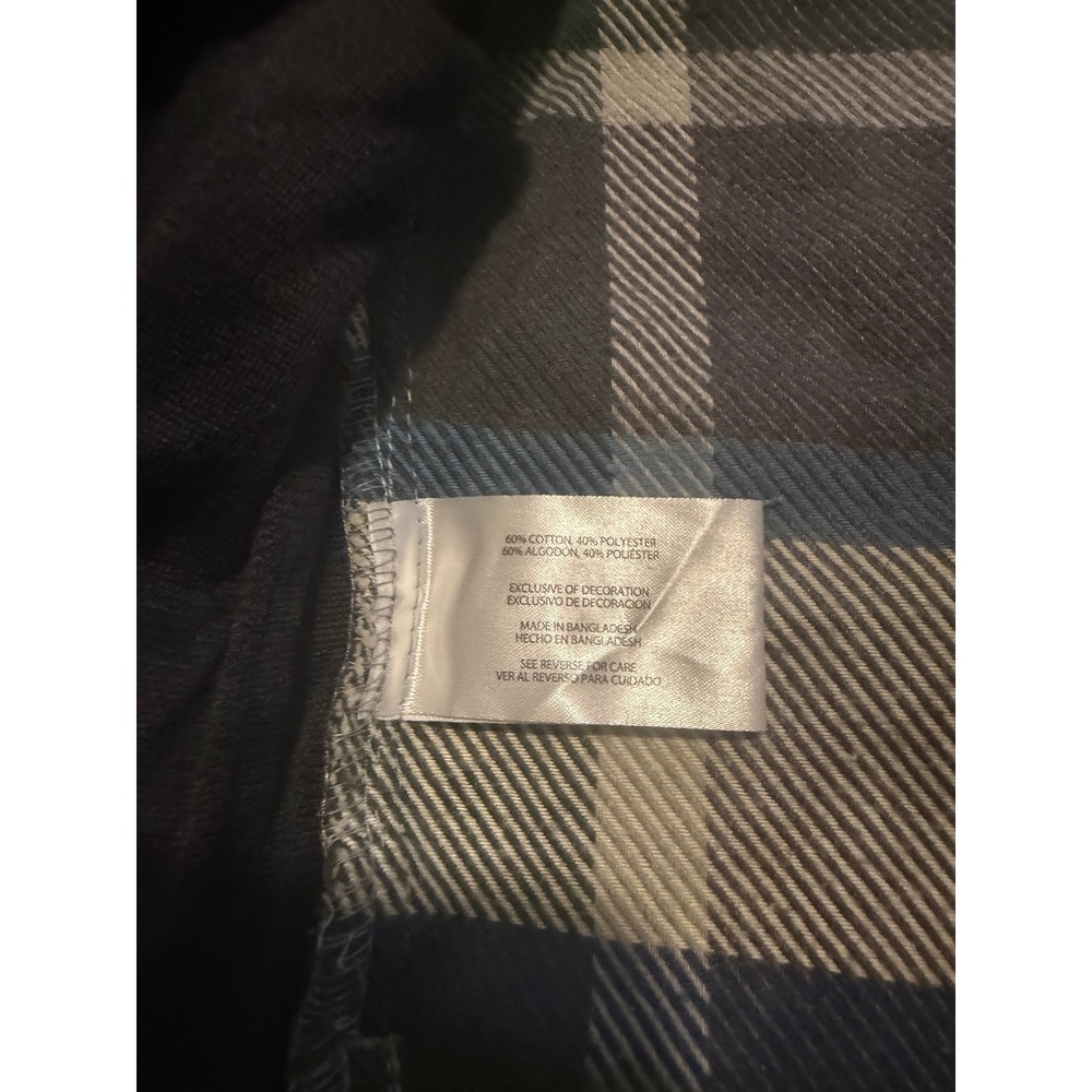 Orvis Mens Plaid Flannel Shirt Jacket Blue Green Cream Pockets Large L/G - Picture 8 of 11